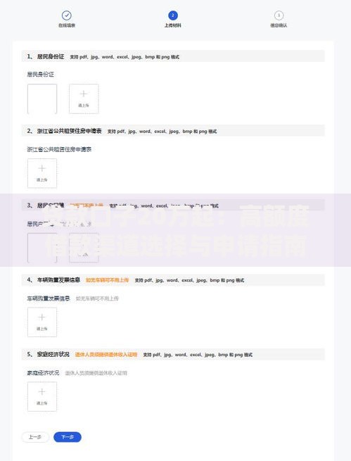 贷款口子20万起：高额度借款渠道选择与申请指南
