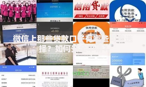 微信上那些贷款口子有哪些可靠选择？如何安全申请？