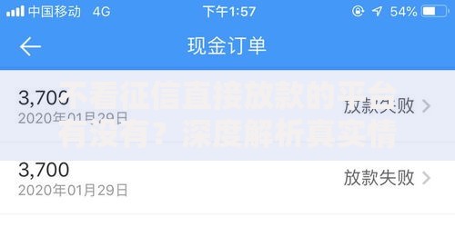 不看征信直接放款的平台有没有？深度解析真实情况
