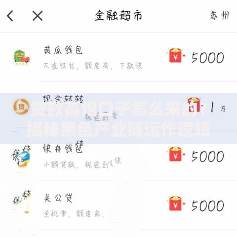 贷款高炮口子怎么来的？揭秘黑色产业链运作逻辑