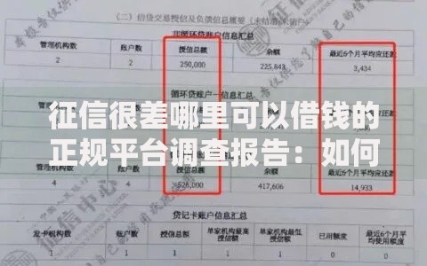 征信很差哪里可以借钱的正规平台调查报告：如何选择安全渠道