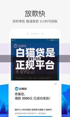 白猫贷是正规平台吗？如何判断资质与风险