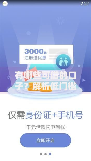 有哪些可借的口子？解析低门槛正规贷款渠道