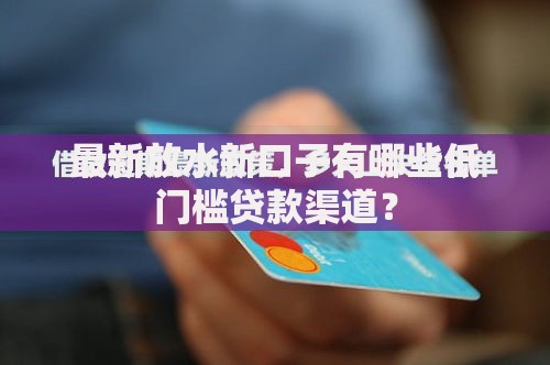 最新放水新口子有哪些低门槛贷款渠道？