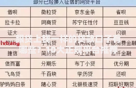 跟贷上钱一样的贷款口子有哪些？10大正规平台推荐