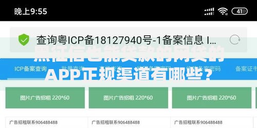 黑征信也能贷款的网贷的APP正规渠道有哪些？