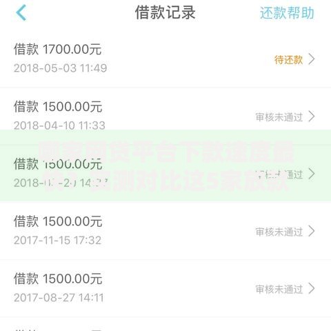 哪家网贷平台下款速度最快？实测对比这5家放款效率最高