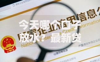 今天哪个口子放水？最新贷款渠道深度解析