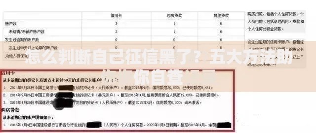 怎么判断自己征信黑了？五大方法助你自查