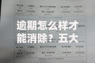 逾期怎么样才能消除？五大方法修复信用记录