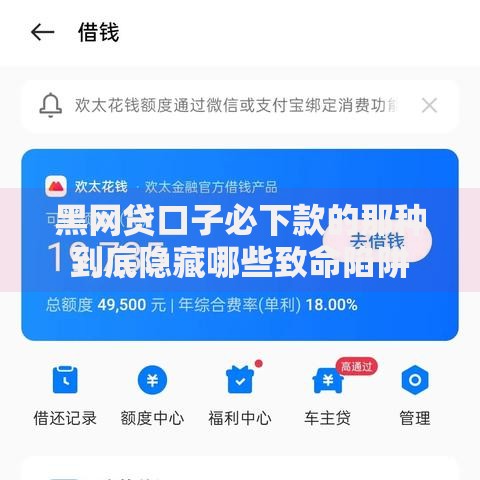 黑网贷口子必下款的那种到底隐藏哪些致命陷阱