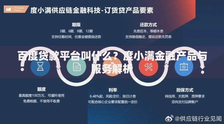 百度贷款平台叫什么？度小满金融产品与服务解析