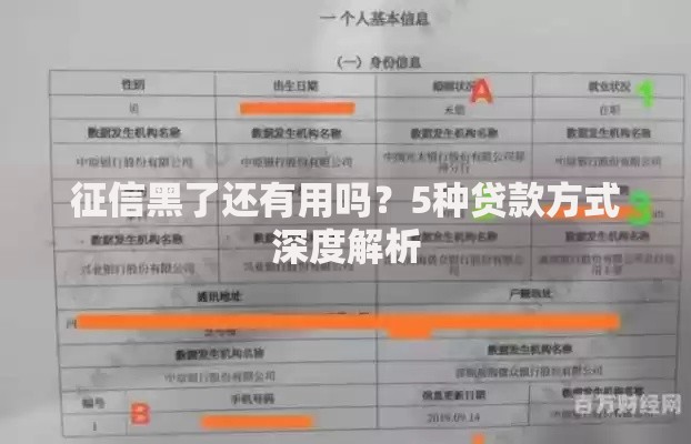 征信黑了还有用吗？5种贷款方式深度解析
