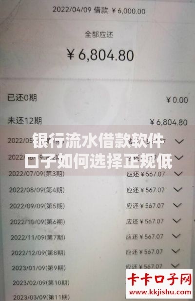 银行流水借款软件口子如何选择正规低息渠道