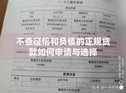 不查征信和负债的正规贷款如何申请与选择 不查征信和负债的正规贷款如何申请与选择