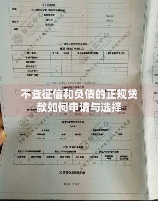 不查征信和负债的正规贷款如何申请与选择 不查征信和负债的正规贷款如何申请与选择