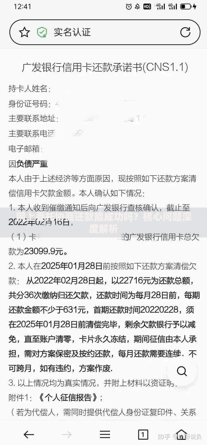 网上委托协商还款能成功吗？核心问题深度解析