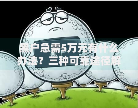 黑户急需5万元有什么办法？三种可靠途径解析