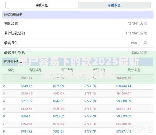 黑户容易下的款2025最新渠道与申请攻略