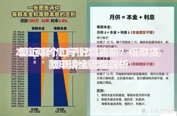 最近哪个口子好借钱啊？低息贷款申请全流程解析