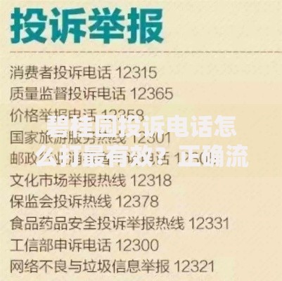 碧桂园投诉电话怎么打最有效？正确流程与技巧解析