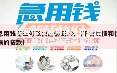 我要借钱急用钱没有征信？快速借款方案解析