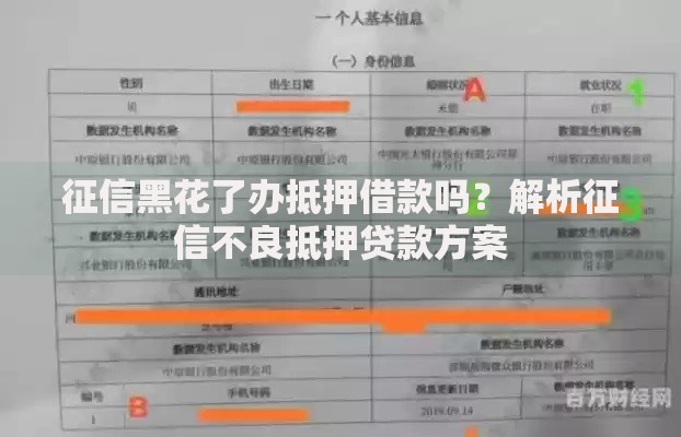 征信黑花了办抵押借款吗？解析征信不良抵押贷款方案