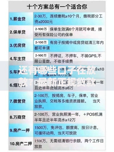 还有哪些口子在放款？最新正规贷款渠道全解析
