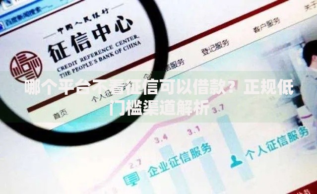 哪个平台不看征信可以借款？正规低门槛渠道解析