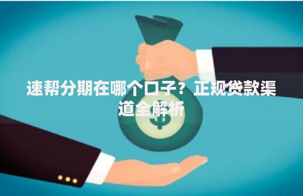 速帮分期在哪个口子？正规贷款渠道全解析