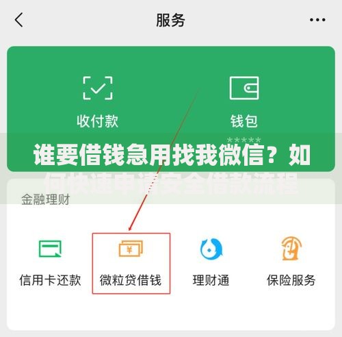 谁要借钱急用找我微信？如何快速申请安全借款流程