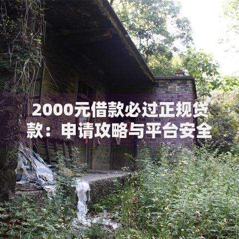 2000元借款必过正规贷款：申请攻略与平台安全指南