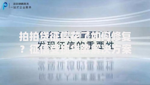 拍拍贷征信花了如何修复？征信受损贷款解决方案