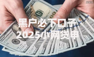 黑户必下口子2025小网贷申请条件与渠道全解析