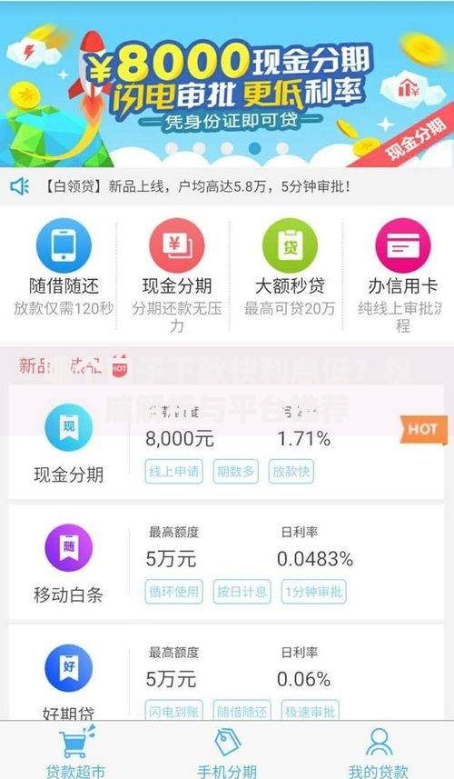 哪个口子下款快利息低？权威解析与平台推荐
