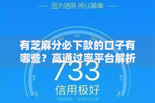 有芝麻分必下款的口子有哪些？高通过率平台解析