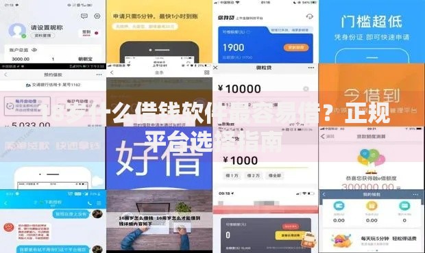 18岁什么借钱软件最容易借？正规平台选择指南