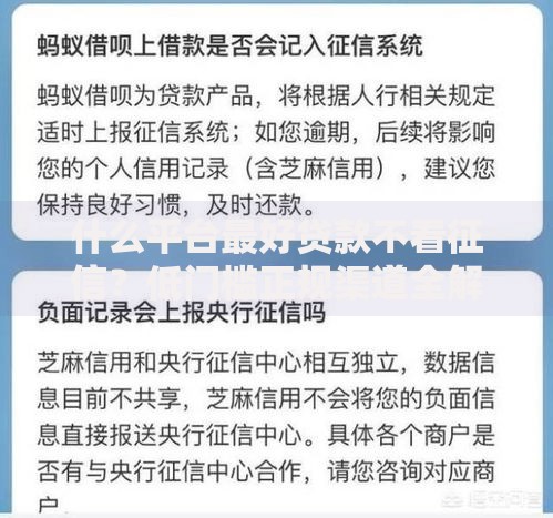 什么平台最好贷款不看征信？低门槛正规渠道全解析