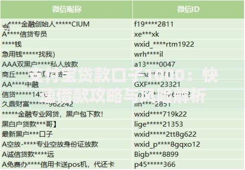 支付宝贷款口子1000：快速借款攻略与风险解析