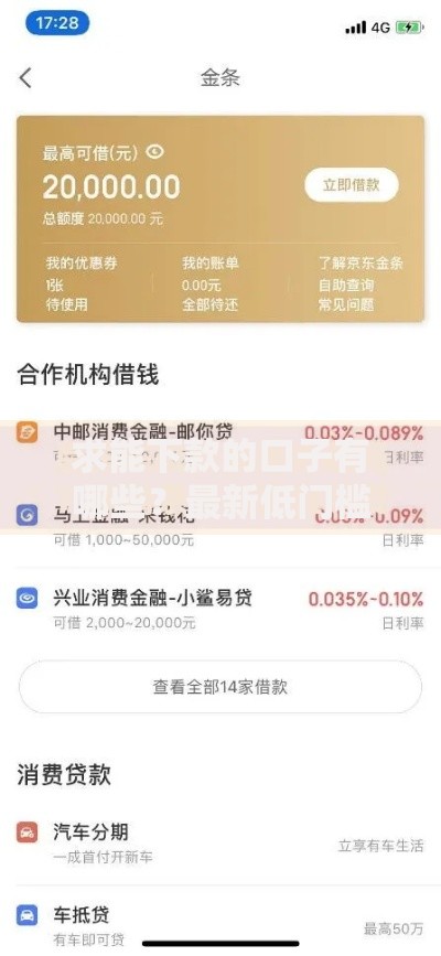 求能下款的口子有哪些？最新低门槛渠道解析