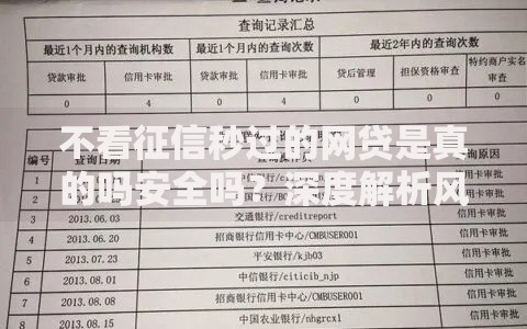 不看征信秒过的网贷是真的吗安全吗？深度解析风险与真相