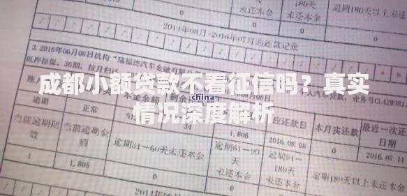 成都小额贷款不看征信吗？真实情况深度解析