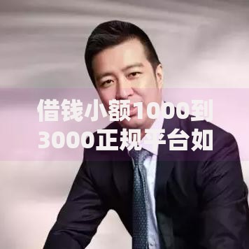 借钱小额1000到3000正规平台如何选择与申请指南