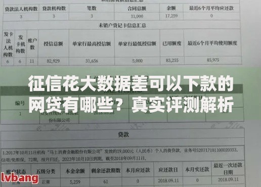 征信花大数据差可以下款的网贷有哪些？真实评测解析