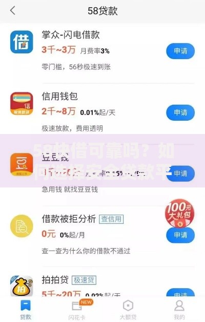 58快借可靠吗?如何选择安全贷款平台 58快借可靠吗?如何选择安全贷款平台