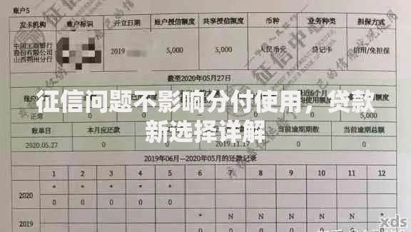征信问题不影响分付使用，贷款新选择详解