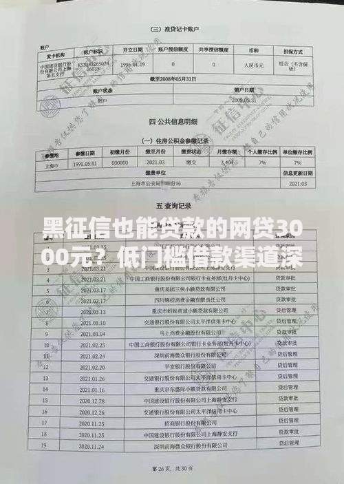 黑征信也能贷款的网贷3000元？低门槛借款渠道深度解析