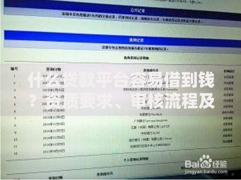 什么贷款平台容易借到钱？资质要求、审核流程及避坑指南