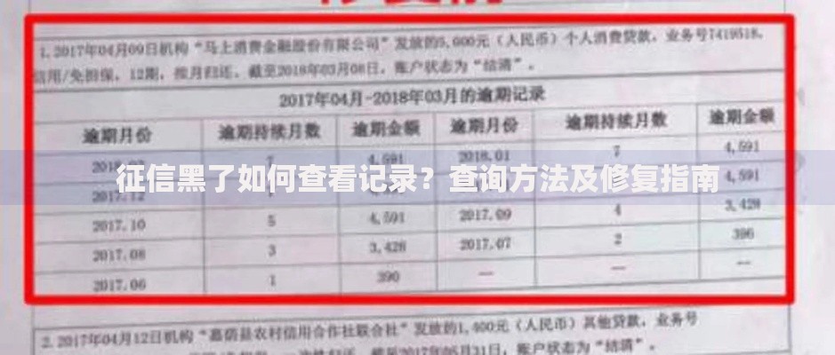 征信黑了如何查看记录？查询方法及修复指南
