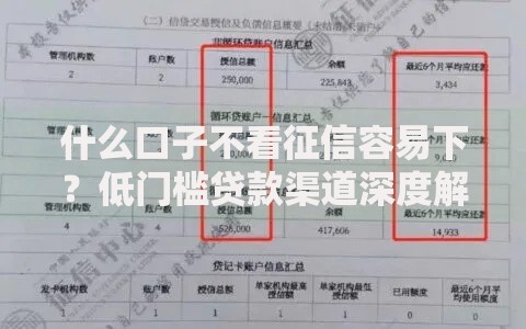 什么口子不看征信容易下？低门槛贷款渠道深度解析